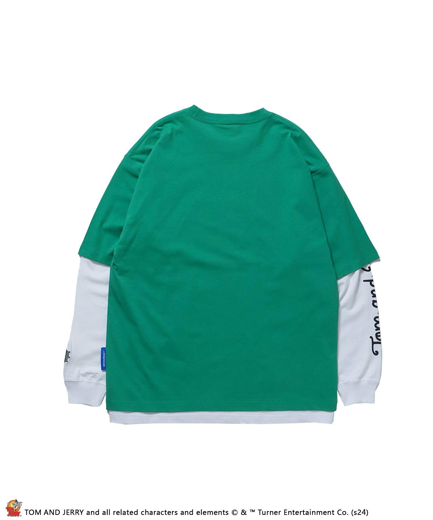 【SEQUENZ】  TJ VINTAGE LIKE TEE LAYERED / 半袖Tシャツ ロンT 2枚セット ワンポイント バックプリント レイヤード